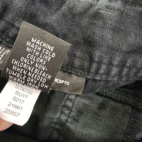 INC International Concepts Womens Shorts Sz 6 Black Casual 100% Linen Rhinestone - Picture 8 of 8